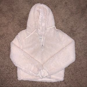 Cotton On cropped fuzzy half zip sweatshirt